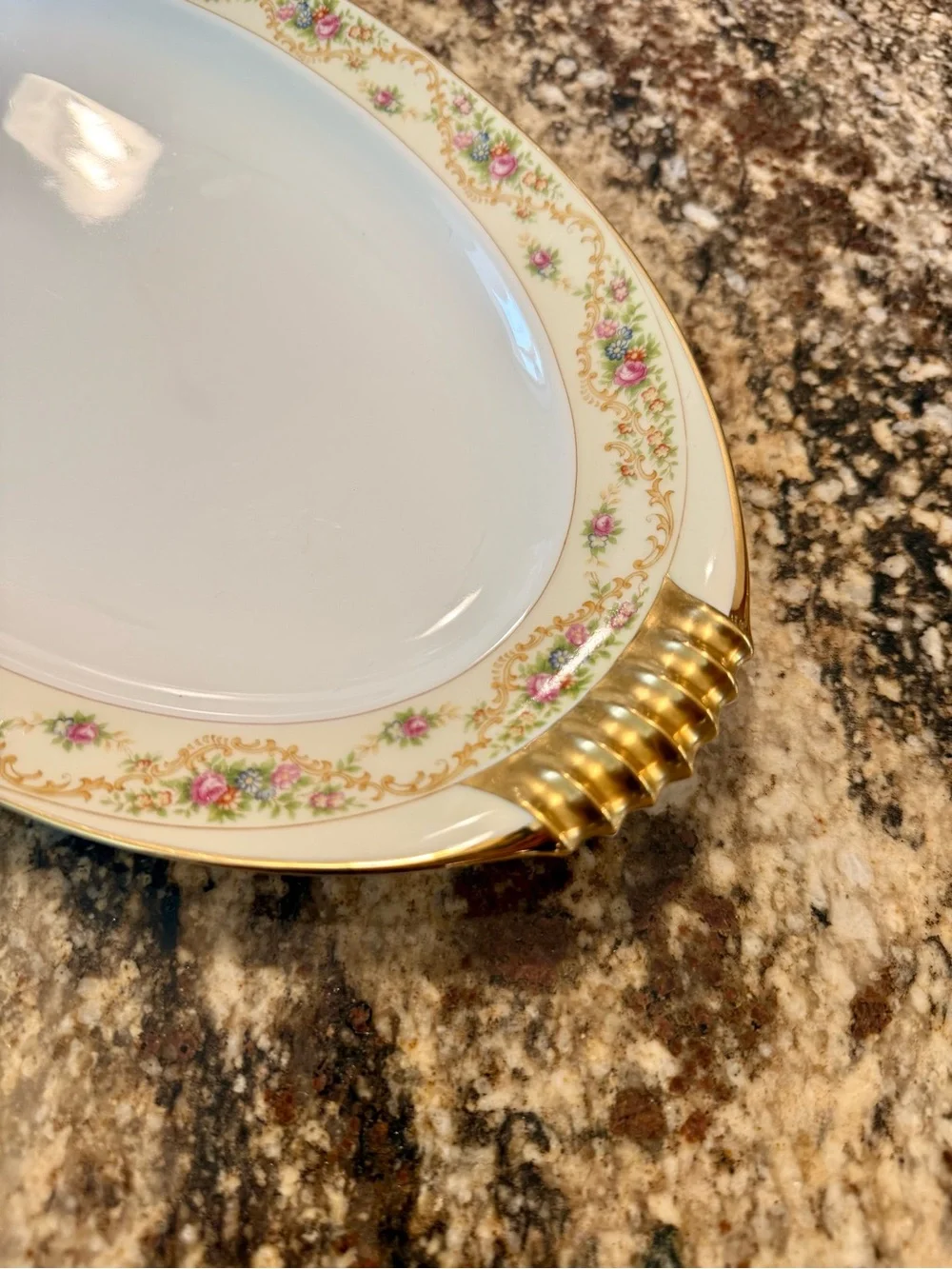 Vintage Meito Floral and Gold Porcelain Serving dishes with Floral Trim